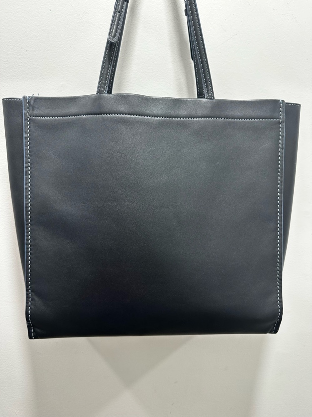 Coach Leather Tote Bag Black Structured Minimalist Work Bag Shoulder Bag - Picture 3 of 16